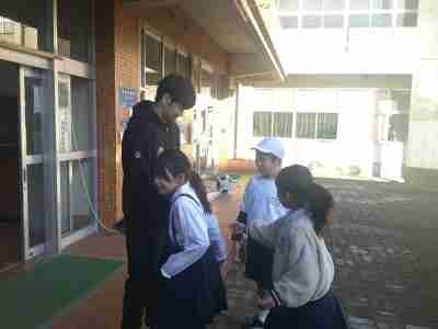 金沢武士団の選手のあいさつ運動②