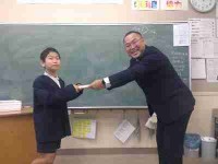 ５年１組がんばり賞授与